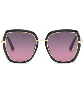 Square Polarized Sunglasses Temperament Vintage Photography - Grey Pink - CT199OGMRD2 $41.25
