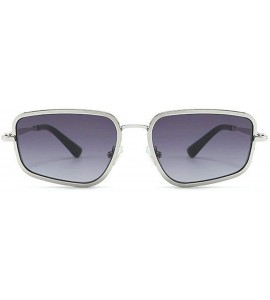 Square Female Irregular Sunglasses Men's 2019 New Fashion Versatile Sunshade Glasses UV Protection - Silver - CV18XU0QCW6 $22.97