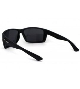 Sport Xloop Mens Warp Sport Brush Metal Print Arm Rectangle Sunglasses - Matte Black Black - CN1966R94RK $24.30