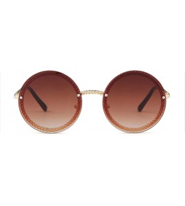 Round Vintage Fashion Round Sunglasses Women Luxury Design Retro RimlFrame Sun Glasses Shades NO Chain S018 - CT197Y7IGD4 $55.62