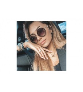 Round Vintage Fashion Round Sunglasses Women Luxury Design Retro RimlFrame Sun Glasses Shades NO Chain S018 - CT197Y7IGD4 $55.62