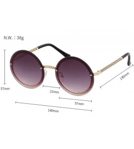 Round Vintage Fashion Round Sunglasses Women Luxury Design Retro RimlFrame Sun Glasses Shades NO Chain S018 - CT197Y7IGD4 $55.62