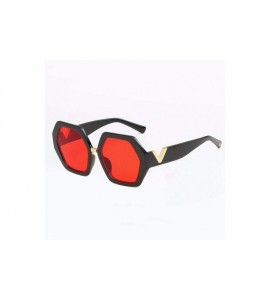 Oversized Women's Sunglasses Fashion Multilateral V-Leg Sunglasses Anti-ultraviolet - C - CK18Q88URTL $49.84