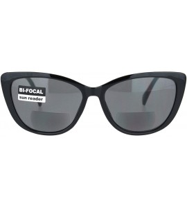 Square Bifocal Reading Sunglasses Small Magnified Square Womens Cateye Spring Hinge - Black - CM18TRHWZL9 $18.95