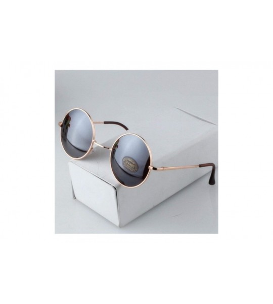 Goggle Vintage Round Sunglasses Women Sun Glasses Gold Alloy Circle Men Feminine Goggles - White Silver - CE198AHWDDC $54.71