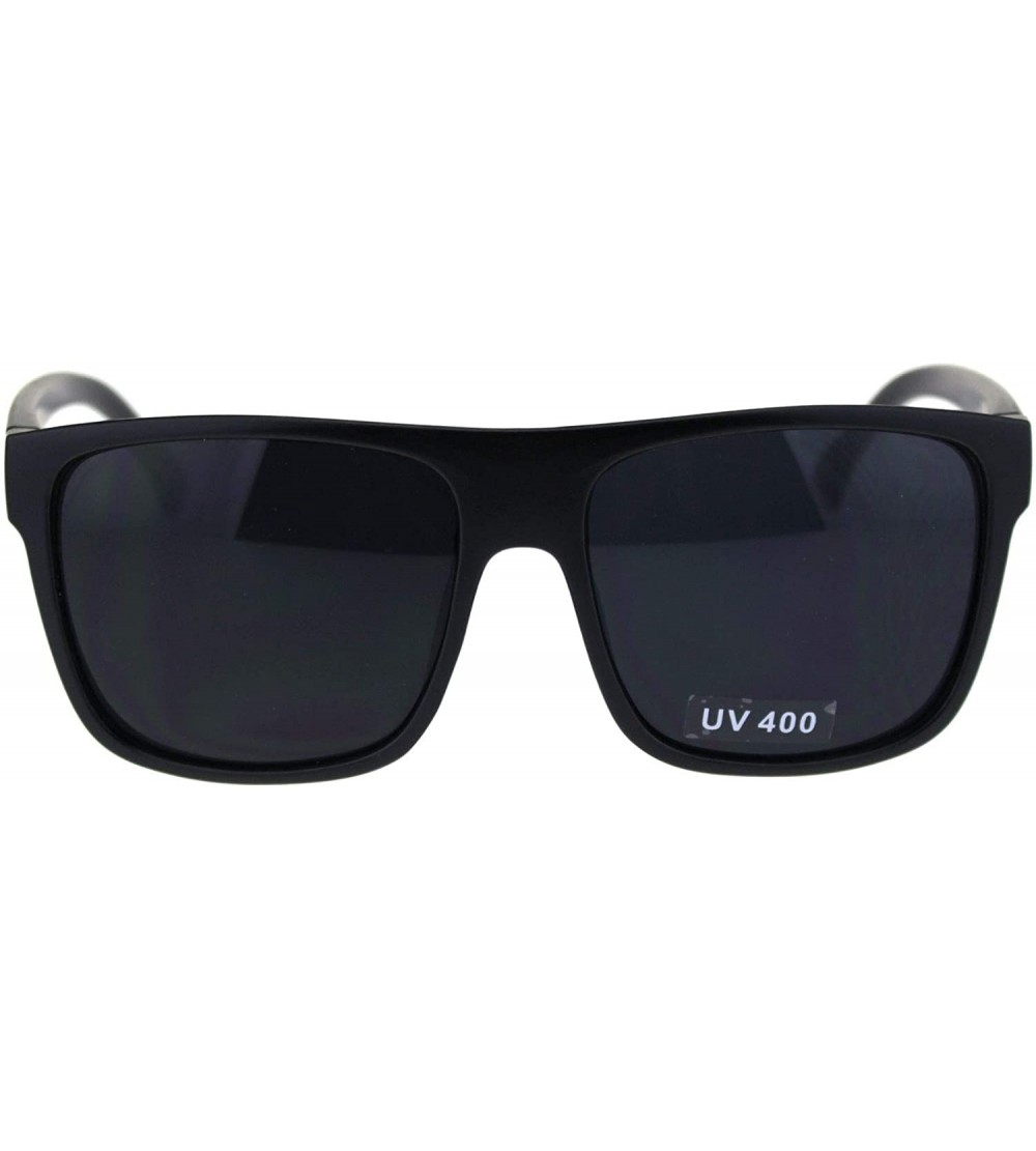 Rectangular Mens Squared Flat Top OG Gangster Limo Lens Plastic Sunglasses - Matte Black - CD18QRD4G3T $19.78