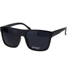 Rectangular Mens Squared Flat Top OG Gangster Limo Lens Plastic Sunglasses - Matte Black - CD18QRD4G3T $19.78