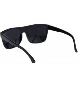 Rectangular Mens Squared Flat Top OG Gangster Limo Lens Plastic Sunglasses - Matte Black - CD18QRD4G3T $19.78