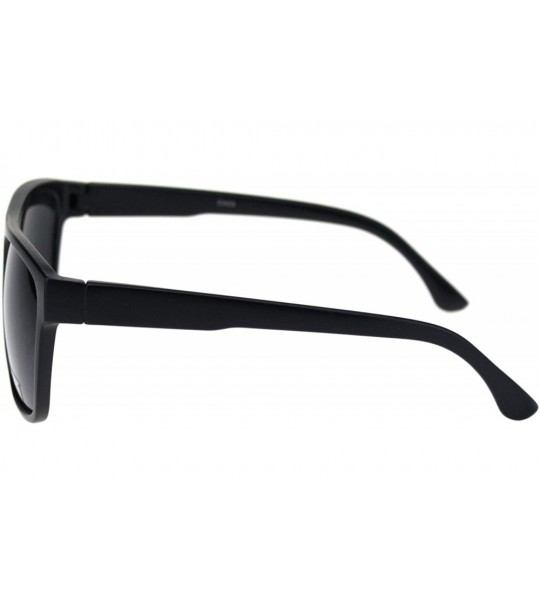 Rectangular Mens Squared Flat Top OG Gangster Limo Lens Plastic Sunglasses - Matte Black - CD18QRD4G3T $19.78