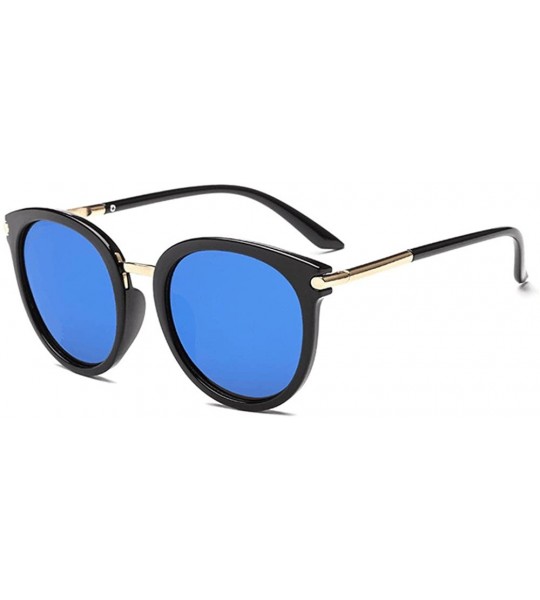 Round Vintage Sunglasses Women Men-Tigivemen Fashion Cat Eye Unisex Rapper Glasses Eyewear 100% UV Protection - Blue - CR18RL...