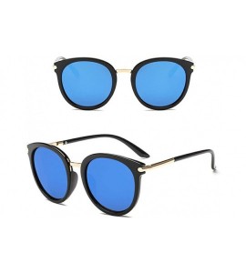 Round Vintage Sunglasses Women Men-Tigivemen Fashion Cat Eye Unisex Rapper Glasses Eyewear 100% UV Protection - Blue - CR18RL...