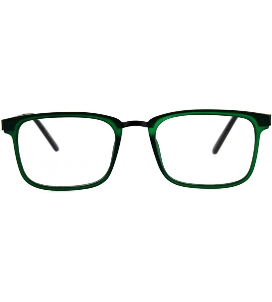 Rectangular Reading Glasses Unisex Magnified Eyeglasses Rectangular Fashion Frame - Green Gunmetal - CL18E7YUDGO $19.04