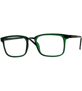 Rectangular Reading Glasses Unisex Magnified Eyeglasses Rectangular Fashion Frame - Green Gunmetal - CL18E7YUDGO $19.04