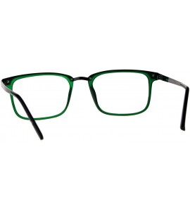 Rectangular Reading Glasses Unisex Magnified Eyeglasses Rectangular Fashion Frame - Green Gunmetal - CL18E7YUDGO $19.04