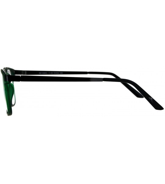 Rectangular Reading Glasses Unisex Magnified Eyeglasses Rectangular Fashion Frame - Green Gunmetal - CL18E7YUDGO $19.04