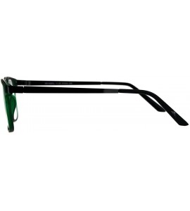 Rectangular Reading Glasses Unisex Magnified Eyeglasses Rectangular Fashion Frame - Green Gunmetal - CL18E7YUDGO $19.04