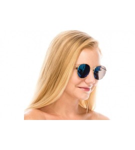 Round Retro 90s Hipster Lightweight Celebrity Mirrored Lens Fashion Sunglasses for Women Men Unisex - CY18I4DOR8A $22.84