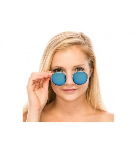 Round Retro 90s Hipster Lightweight Celebrity Mirrored Lens Fashion Sunglasses for Women Men Unisex - CY18I4DOR8A $22.84