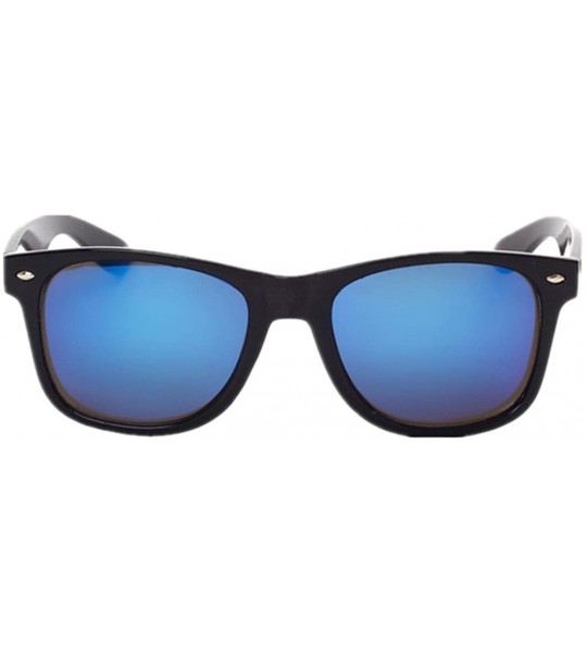 Shield Classic 80's Vintage Style Design Polarized Sunglasses - Blue - CN12DZL4EJP $18.29