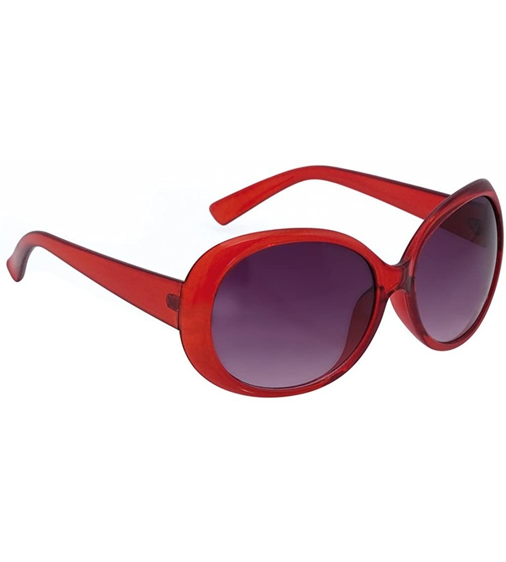Goggle Ladies Oversized Round Oval Sunglasses - Posh Style - Red - C411JG0JHNN $23.78