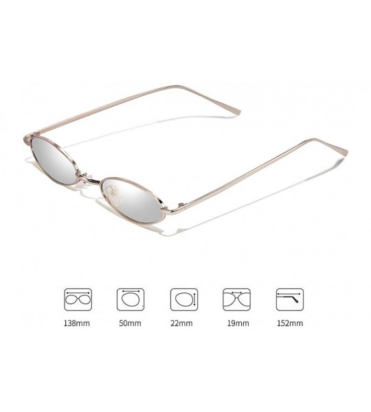 Oval Vintage Oval Sunglasses For Women - Small Metal Frame Candy Color 2265 - Silver - C718GMUU7YD $18.50