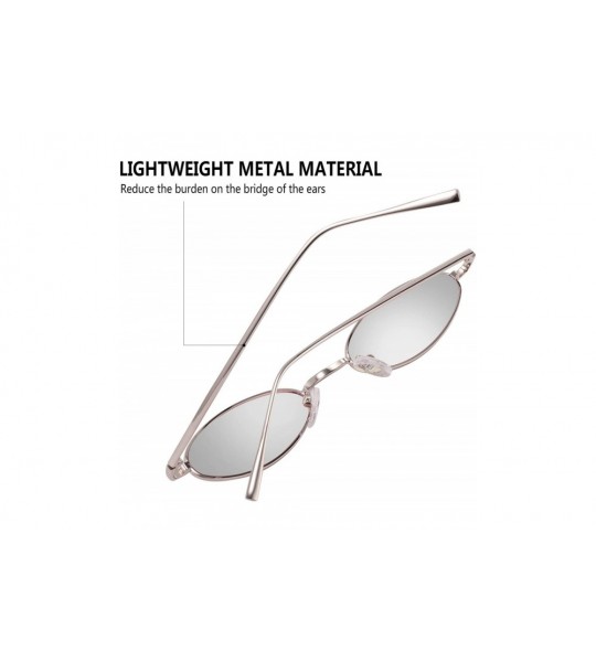 Oval Vintage Oval Sunglasses For Women - Small Metal Frame Candy Color 2265 - Silver - C718GMUU7YD $18.50