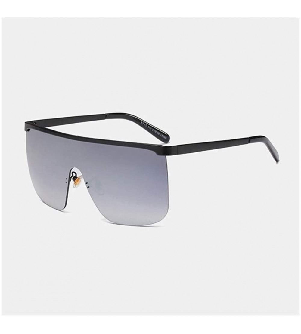 Square Oversized Sunglasses Fashion Glasses - C1 Black Gray - CZ198KG9OM3 $27.33