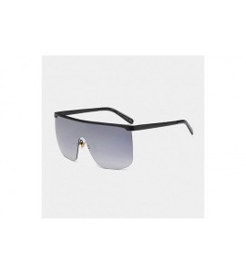 Square Oversized Sunglasses Fashion Glasses - C1 Black Gray - CZ198KG9OM3 $27.33