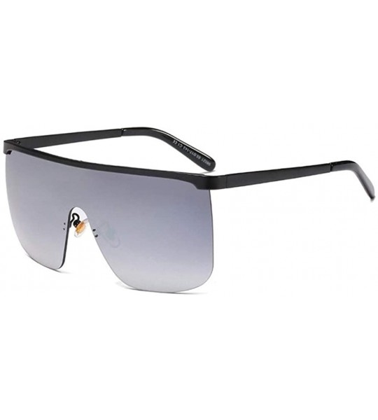 Square Oversized Sunglasses Fashion Glasses - C1 Black Gray - CZ198KG9OM3 $27.33