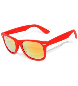 Rectangular Many Colors Retro Vintage Full Mirror Lens Sunglasses Red Matte Frame - Red - Gold - CC11NLD8F75 $18.37