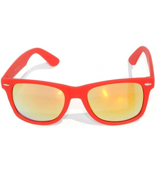 Rectangular Many Colors Retro Vintage Full Mirror Lens Sunglasses Red Matte Frame - Red - Gold - CC11NLD8F75 $18.37