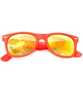 Rectangular Many Colors Retro Vintage Full Mirror Lens Sunglasses Red Matte Frame - Red - Gold - CC11NLD8F75 $18.37