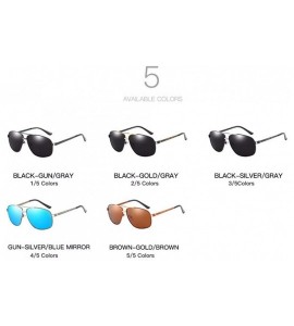 Aviator Men's metal sunglasses bicolor electroplated polarizing glasses - A - CW18QQ2DM22 $59.84