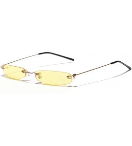 Semi-rimless Rimless Small Sunglasses Summer Sun Glasses For Men Women Red Blue Black Shades Sunglasses Eyewear - 7 - CX18Y8Z...