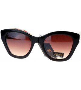 Butterfly Giselle Lunettes Womens Sunglasses Designer Fashion Square Cateye Black - Black/Triangle Print - CT11A65CHZV $19.94