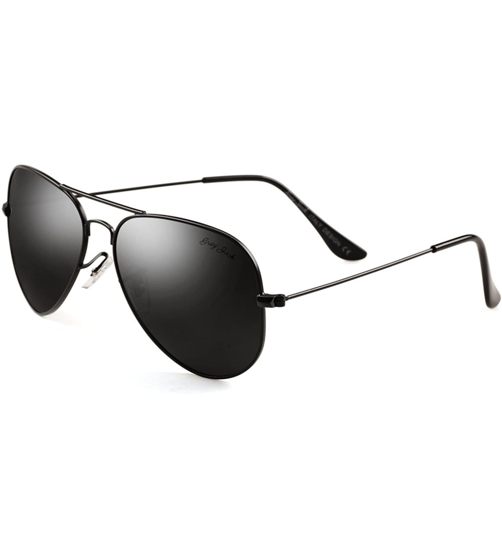 Aviator Polarized Classic Aviator Shaped Sunglasses Lightweight Style for Men Women - Black Frame / Black Lens - CW185KYN359 ...