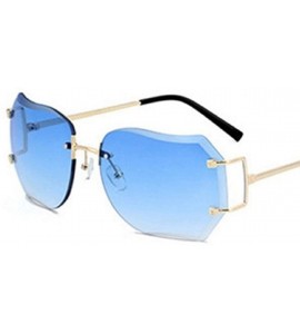 Oversized Fashion Oversized Rimless Sunglasses Women Clear Lens Glasses - H - CR18R0QT7YK $17.01