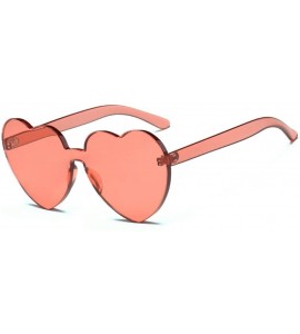 Square Large Oversized Women Cute Heart Shaped Frame Sunglasses Fashion Outdoor Eyewear Anti Uv Sunglass Orange - Orange - CS...