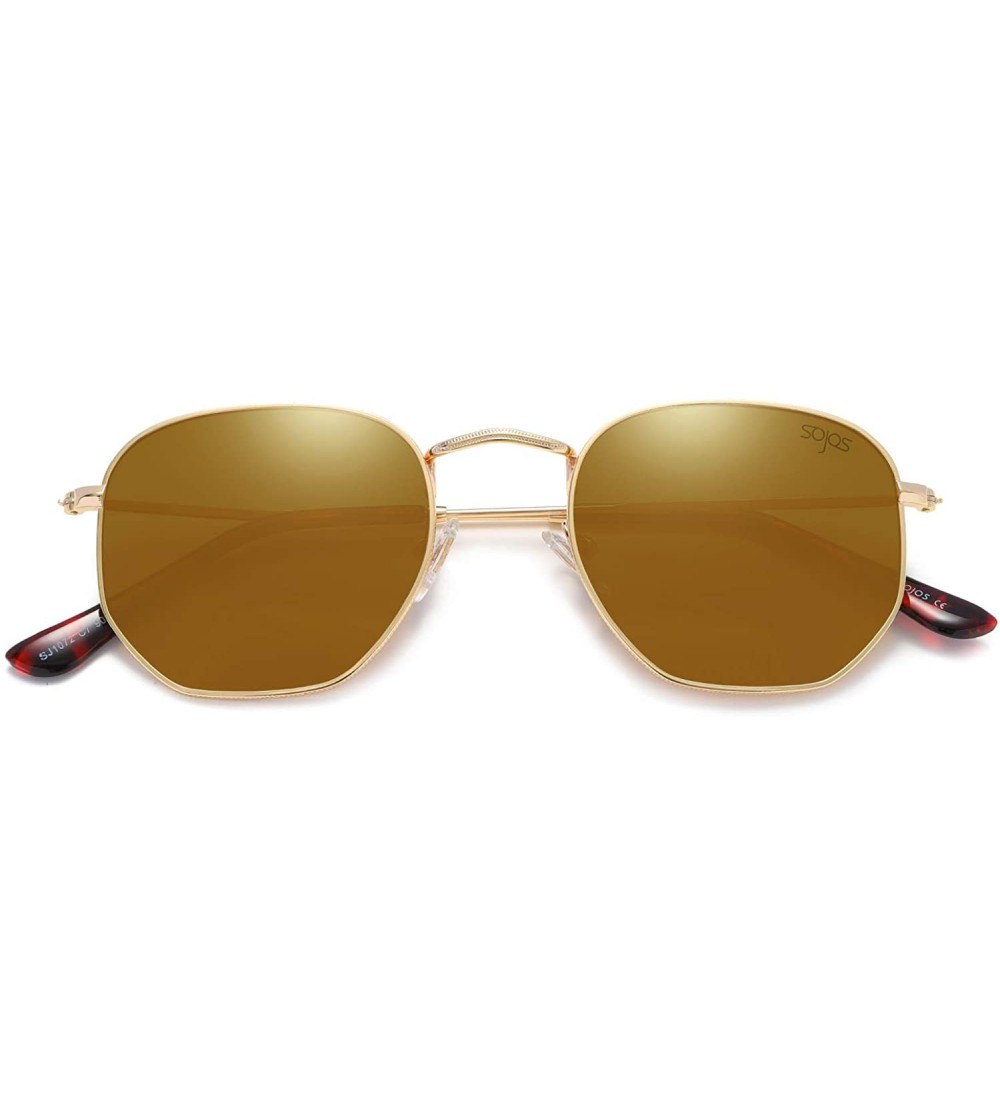 Wayfarer Small Square Polarized Sunglasses for Men and Women Polygon Mirrored Lens SJ1072 - C5189KDXHC8 $25.67
