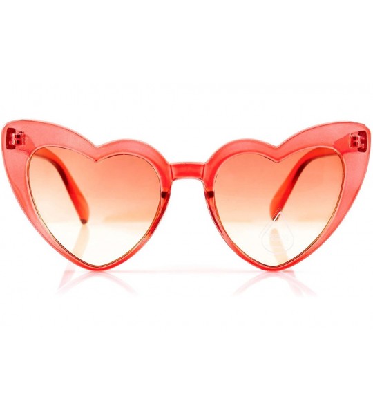 Cat Eye Iconic Celebrity Heart Cat-Eye Smoke Lens Sunglasses A059 - Red/ Red Gr - CK1807NTD0C $17.98