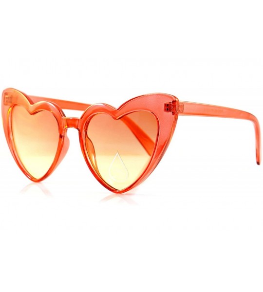 Cat Eye Iconic Celebrity Heart Cat-Eye Smoke Lens Sunglasses A059 - Red/ Red Gr - CK1807NTD0C $17.98