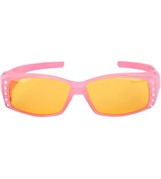 Sport 2 Pair of Night Driving Polarized Sunglasses that Fit Over Prescription Glasses - Pink - CG1885Y54M6 $35.67