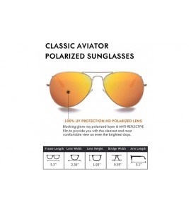 Aviator Classic Aviator Sunglasses for Women Polarized Mens Shades UV Protection with Case - Gold Frame/Gold Lens - CF18U8KC9...