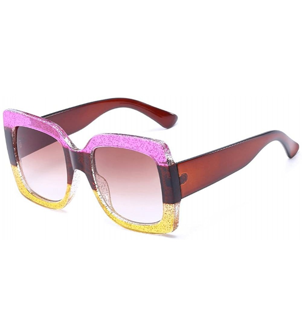 Rimless Oversized Square Sunglasses Women Multi Tinted Frame Fashion Eyewear - C2 - CT18CQEXYKH $17.40