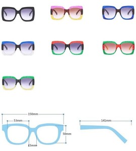 Rimless Oversized Square Sunglasses Women Multi Tinted Frame Fashion Eyewear - C2 - CT18CQEXYKH $17.40