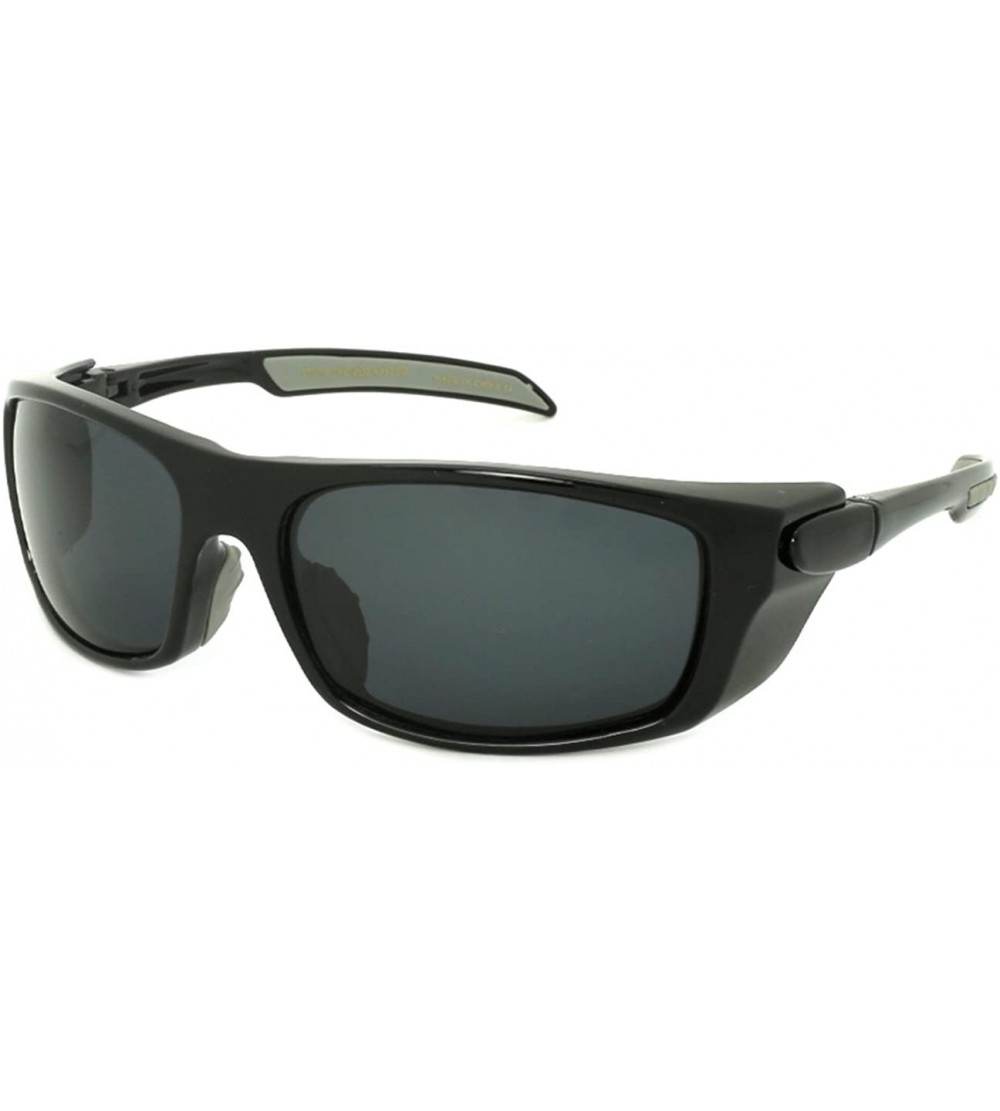 Wrap Premium Wrap Sunglasses with Adjustable Temples 570034 - P.black - CA17XQ6STYU $28.37