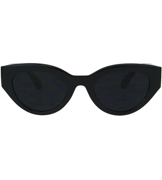 Oval Womens Oval Cateye Sunglasses Chic Stylish Fashion UV 400 Shades - Black (Black) - CR18IDN69N6 $18.76