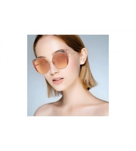 Sport Cat Eye Sunglasses for Women Fashion Flat Lens Metal Frame Sun Glasses UV 400 Protection - Brown+purple - CD194O282D7 $...