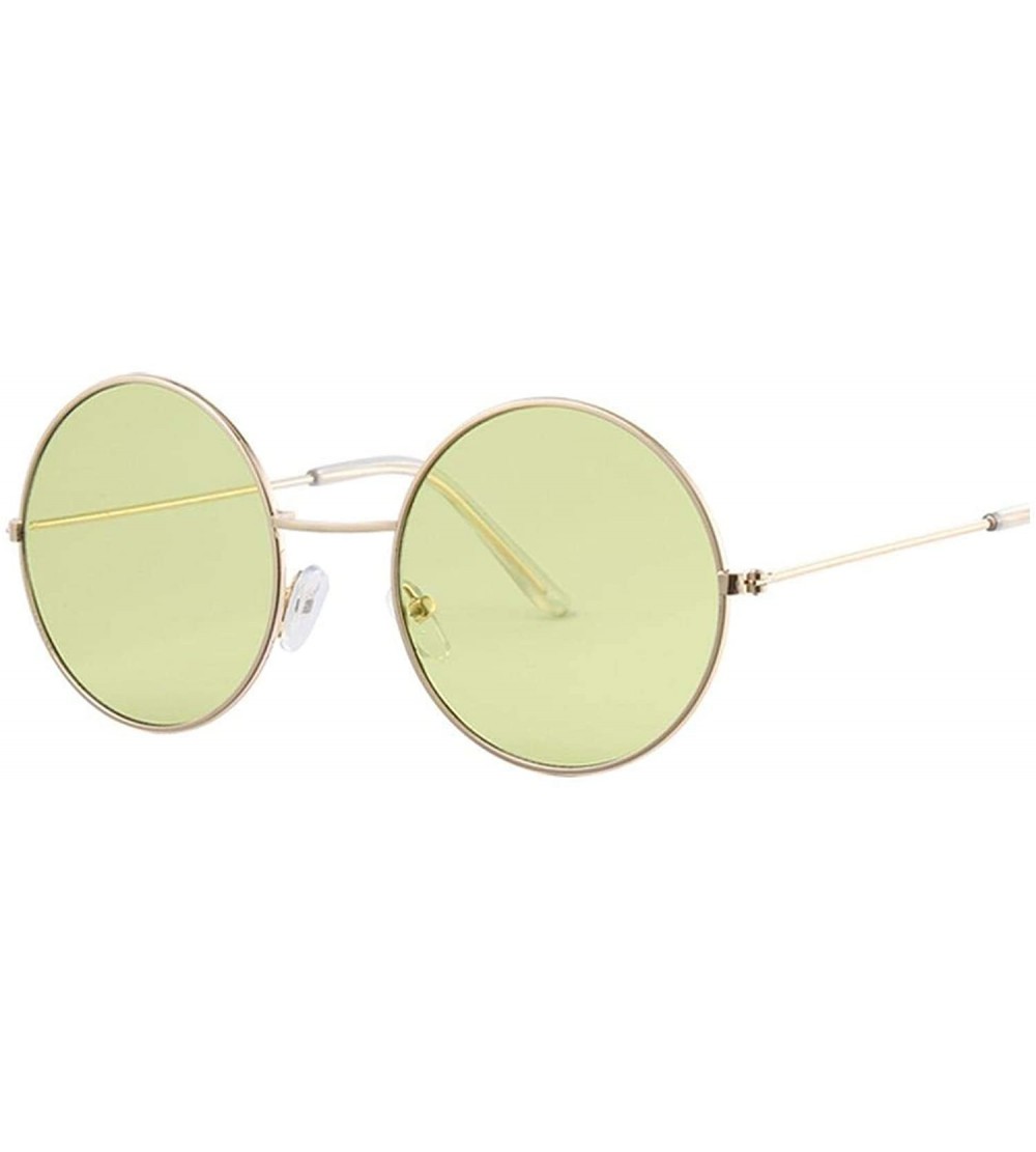 Goggle Women Round Sunglasses Fashion Vintage Metal Frame Ocean Sun Glasses Shade Oval Female Eyewear - C6197Y6SILY $29.32