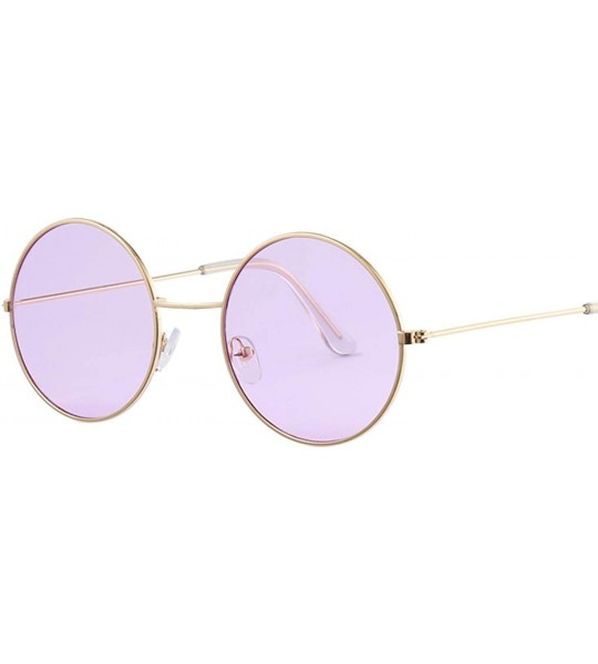 Goggle Women Round Sunglasses Fashion Vintage Metal Frame Ocean Sun Glasses Shade Oval Female Eyewear - C6197Y6SILY $29.32